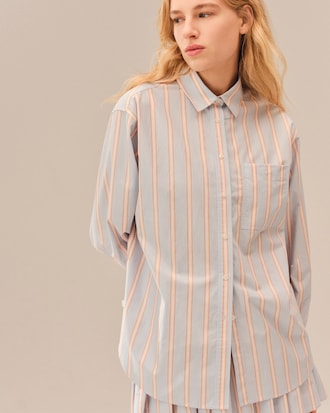 Camisa oversized de popel&iacute;n de algod&oacute;n