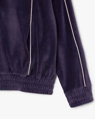 Sudadera con cremallera de terciopelo oversized