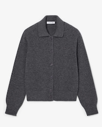 Chaqueta con cuello polo de punto 3D de lana cardada