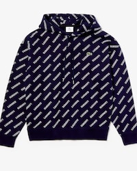 Sudadera de hombre Lacoste LIVE Signature en felpa con estampado y capucha