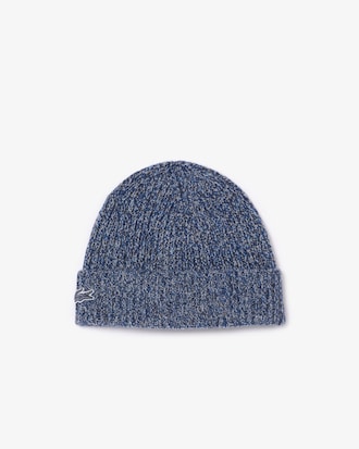 Gorro de lana cardada mercerizada de punto de canalé