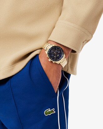 Reloj cronógrafo de acero inoxidable con chapado de iones Boston