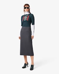 Falda midi con solapa Runway