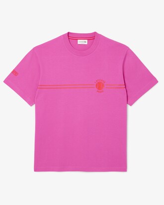 Camiseta estampada con bordado de punto jersey de algodón