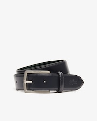 Cintur&oacute;n de hombre Lacoste en piel con hebilla grabada y cocodrilo estampado