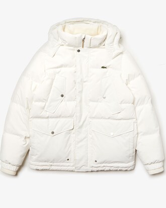 Chaqueta acolchada de hombre resistente al agua con capucha amovible y m&uacute;ltiples bolsillos