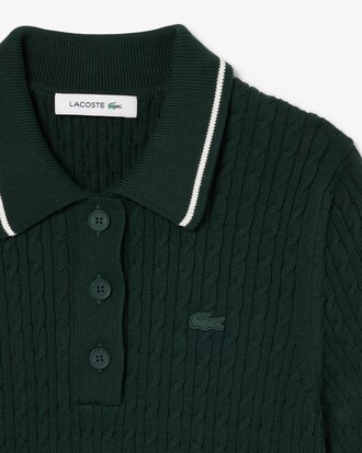 Jersey de cuello polo de punto con ochos y rayas
