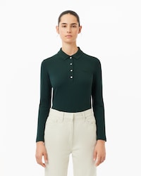Polo de corte ajustado de minipiqué elástico L.12.D