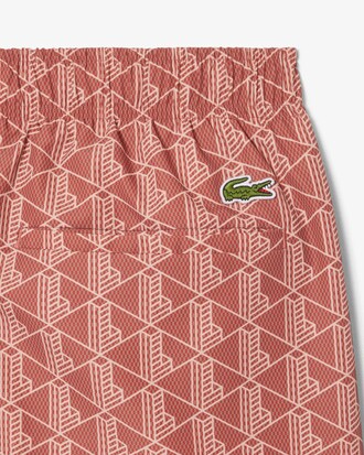 Short de baño de largo medio con estampado de monograma