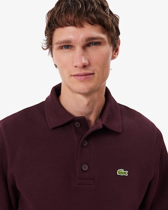 Sudadera con cuello polo de canal&eacute; de algod&oacute;n