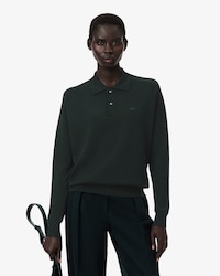 Jersey de cuello polo de mezcla de lana Runway
