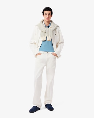 Polo de corte ajustado con detalles de marca en jacquard