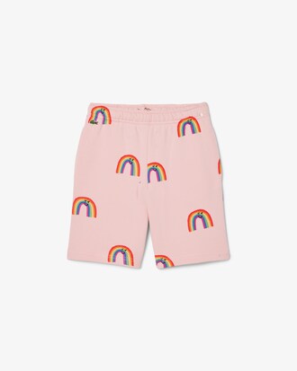 Pantalón corto de felpa con estampado de arco iris