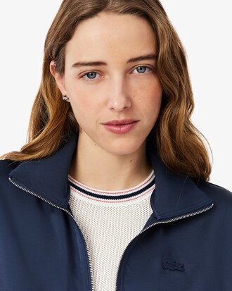 Chaqueta popover de cuello alto con cremallera oversized