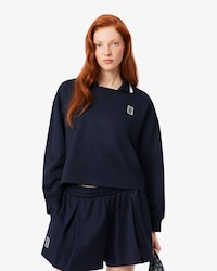 Sudadera oversize de piqu&eacute; con cuello polo
