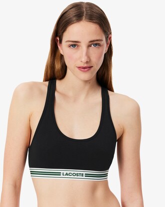 Bralette de algodón elástico con cinta en contraste