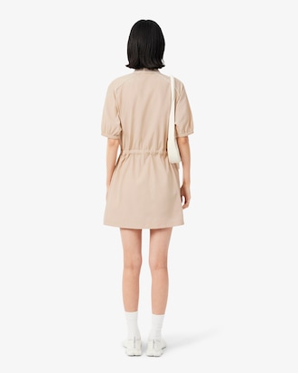 Vestido polo con cremallera de tafet&aacute;n de corte holgado