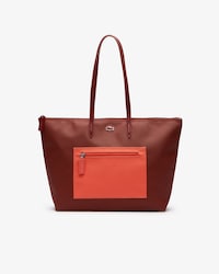 Bolso tote color block bolsillo y cremallera