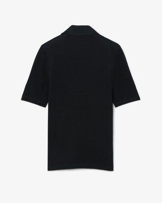 Polo de minipiqu&eacute; de seda de corte ajustado Runway