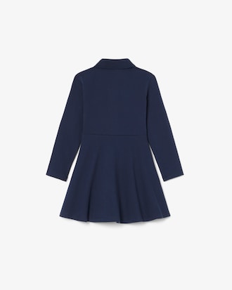 Vestido de manga larga de piqu&eacute; el&aacute;stico