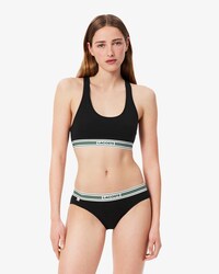 Bralette de algodón elástico con cinta en contraste