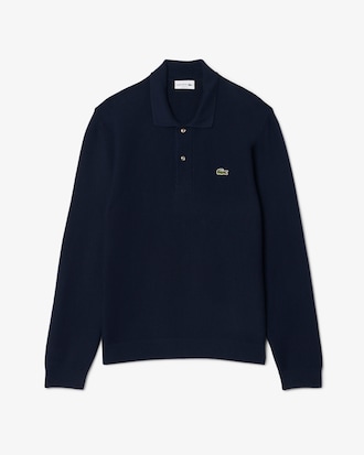 Polo de punto de corte cl&aacute;sico y manga larga