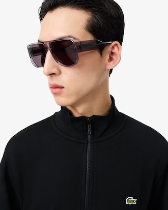 Sudadera de felpa de cuello alto con cremallera