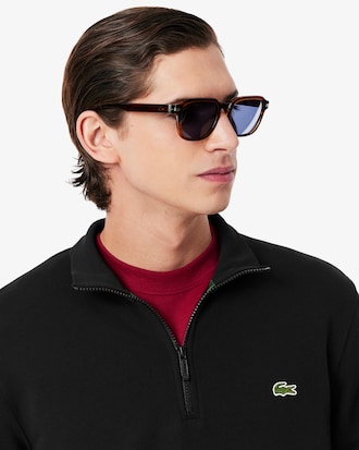 Sudadera de felpa de cuello alto con cremallera