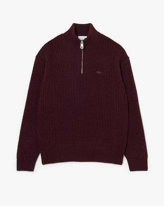 Jersey de cuello alto con cremallera de lana