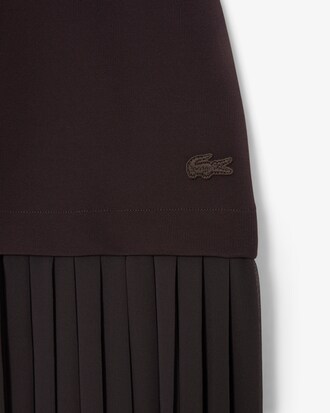 Vestido con capucha plisado largo Runway