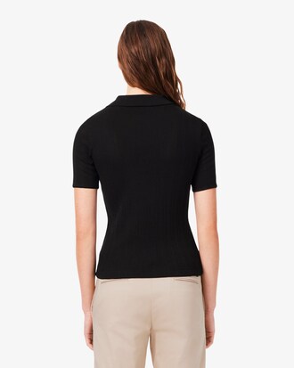 Polo de punto pointelle de corte ajustado