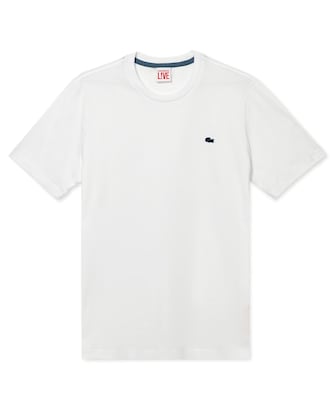 Camiseta unisex en tejido de punto de algodón con cuello redondo Lacoste LIVE