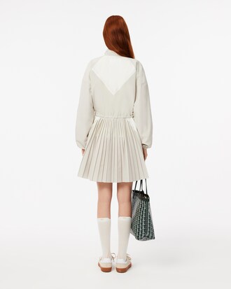 Vestido tipo sudadera plisado corto de corte holgado