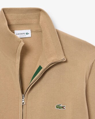 Jersey de cuello alto de algod&oacute;n con cremallera