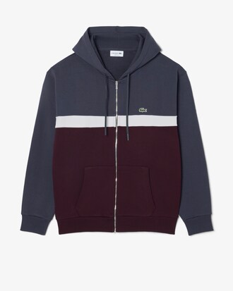 Sudadera con capucha y cremallera con bloques de color