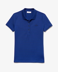 Polo de mujer Lacoste slim fit en minipiqu&eacute; de algod&oacute;n el&aacute;stico de rayas