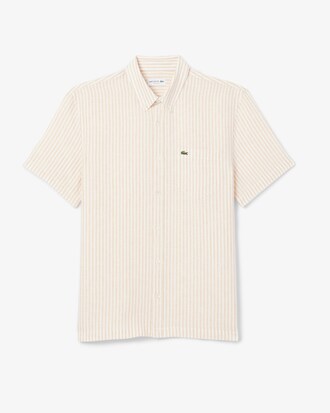 Camisa de lino de manga corta de corte regular