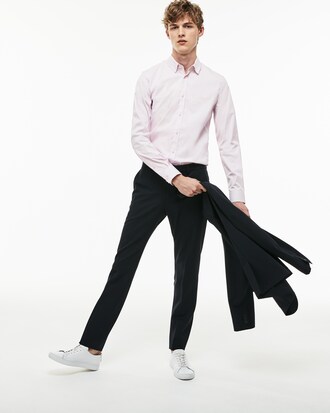 Camisa Slim Fit En Popel&iacute;n El&aacute;stico