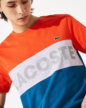 Camiseta de hombre Lacoste SPORT en algodón color block con inscripción