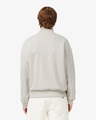 Sudadera con cremallera y ribete en contraste