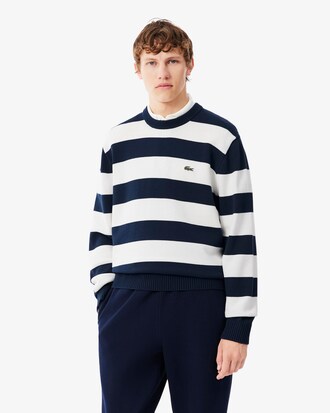 Jersey con cuello marinero de algod&oacute;n de rayas