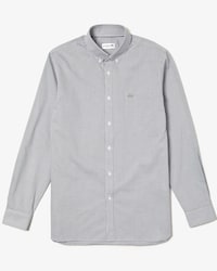Camisa de hombre regular fit en popel&iacute;n de algod&oacute;n de cuadros peque&ntilde;os