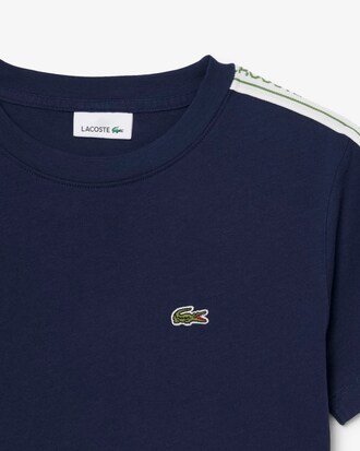Camiseta de algod&oacute;n de rayas con logotipo