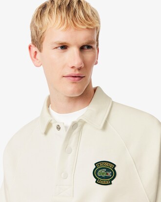 Sudadera de felpa de cuello polo con corte holgado