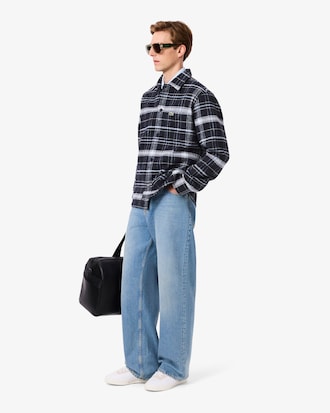 Sobrecamisa de algod&oacute;n con cuadros escoceses