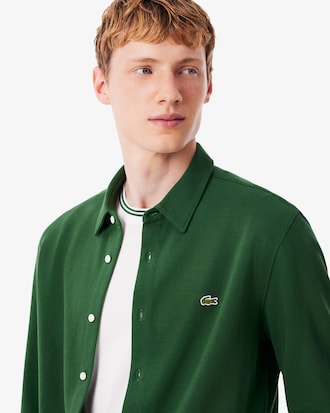 Camisa de piqué de algodón de corte ajustado