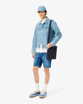 Bolso de mensajero plano clásico para hombre