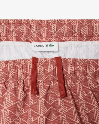 Short de baño de largo medio con estampado de monograma