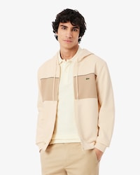 Sudadera con capucha y cremallera con bloques de color