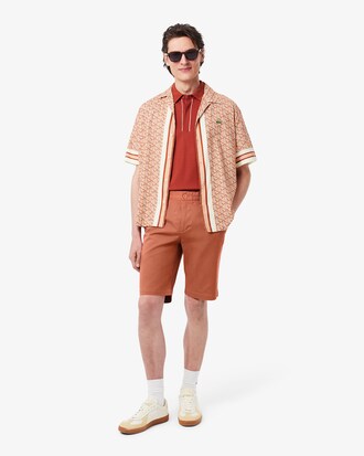 Pantalón chino corto de corte ajustado de algodón elástico